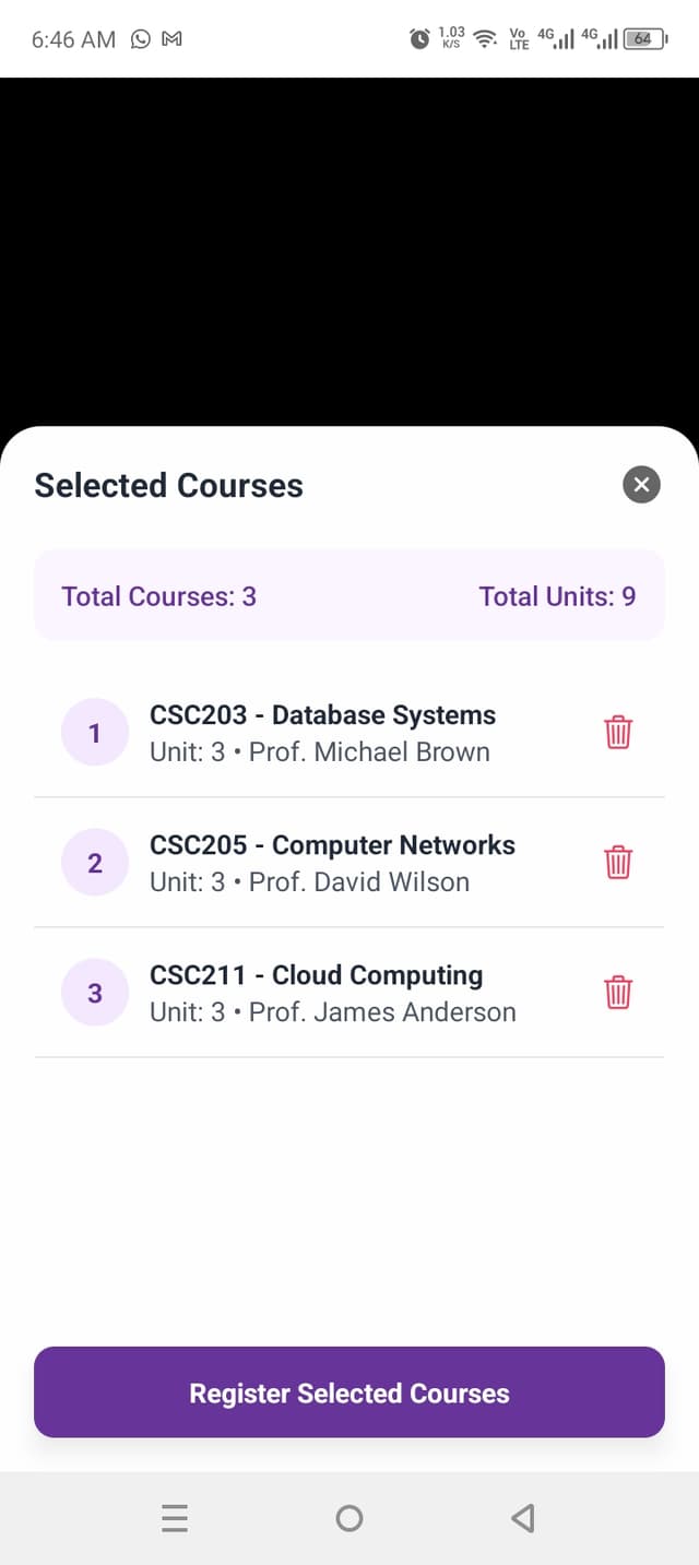 Student Course Registration screenshot 3